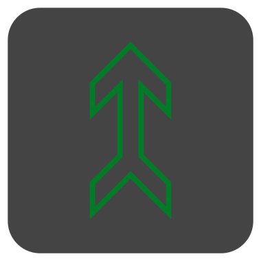 Düz yukarı ok vektör simgesi kare