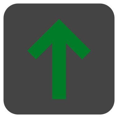 Düz yukarı ok vektör simgesi kare