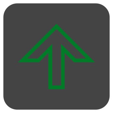 Düz yukarı ok vektör simgesi kare