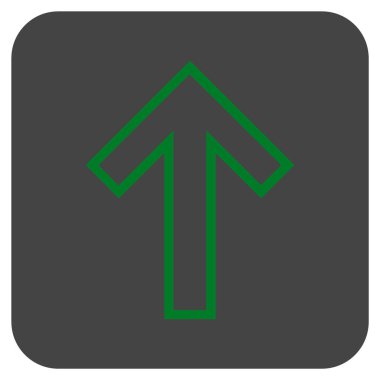 Düz yukarı ok vektör simgesi kare