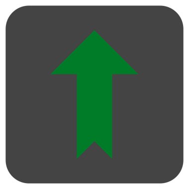 Düz yukarı ok vektör simgesi kare