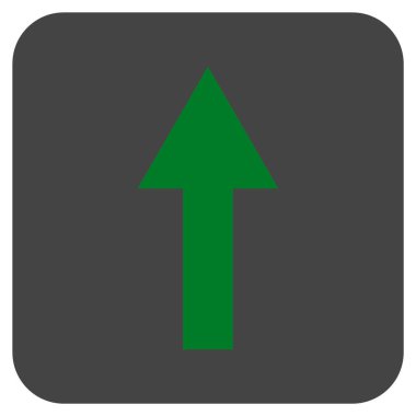 Düz yukarı ok vektör simgesi kare