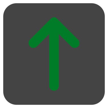 Düz yukarı ok vektör simgesi kare