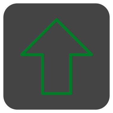 Düz yukarı ok vektör simgesi kare