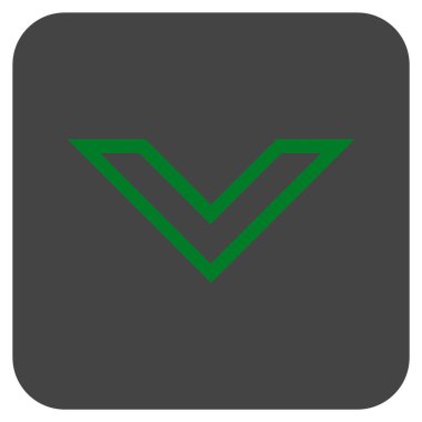 Vektör simge düz aşağı ok ucu kare