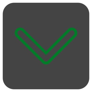 Vektör simge düz aşağı ok ucu kare