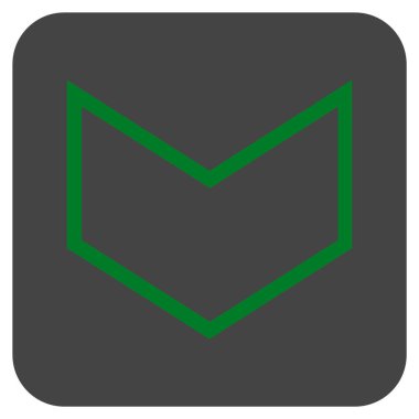 Vektör simge düz aşağı ok ucu kare