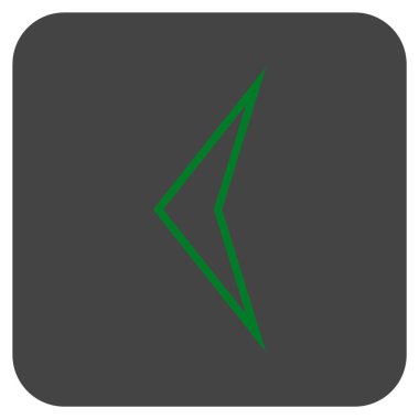 Vektör simge düz sol ok ucu kare