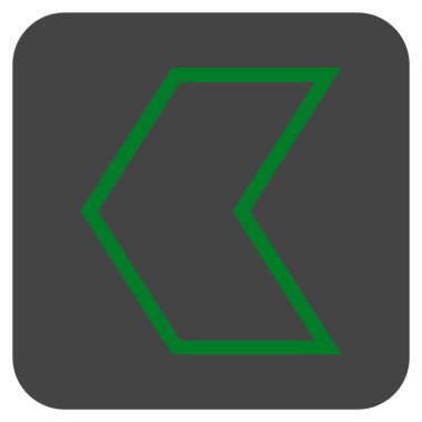 Vektör simge düz sol ok ucu kare