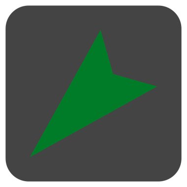 Ok ucu sol aşağı düz kare vektör simgesi