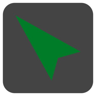 Ok ucu sol yukarı düz kare vektör simgesi