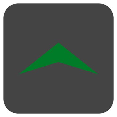 Vektör simge düz yukarı ok ucu kare