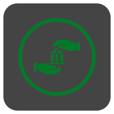 Vektör simge banka hizmet düz kare