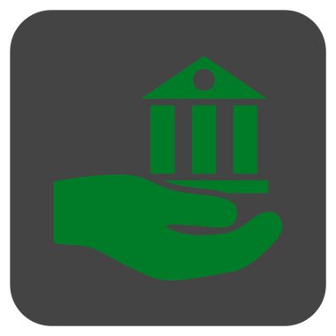 Vektör simge banka hizmet düz kare
