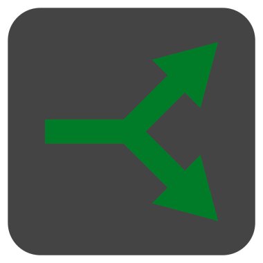 Bifurkasyon ok sağ düz vektör simgesi kare