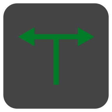 Bifurkasyon oklar sol düz kare vektör simgesi sağ