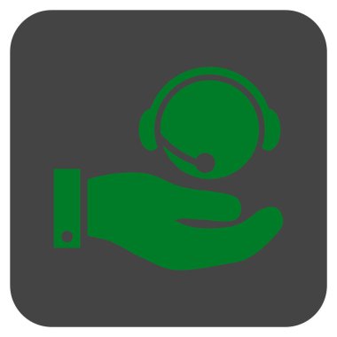 Çağrı Merkezi hizmet düz vektör simgesi kare