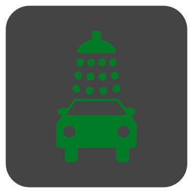 Oto yıkama düz kare vektör simgesi