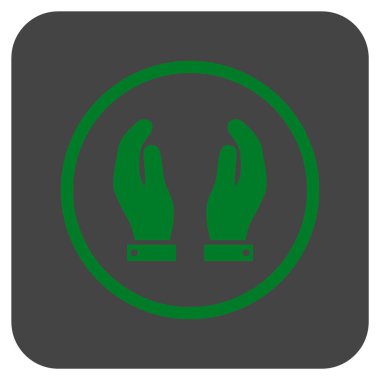 Bakım el düz kare vektör simgesi