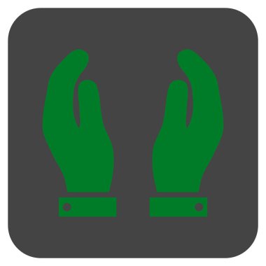 Bakım el düz kare vektör simgesi