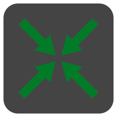 Merkezi oklar düz kare vektör simgesi