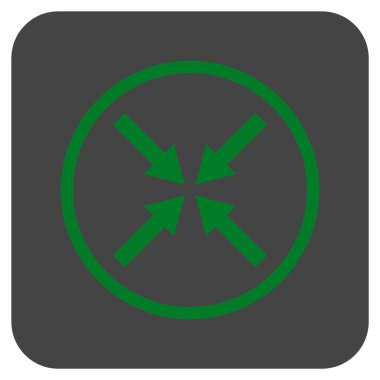 Merkezi oklar düz kare vektör simgesi