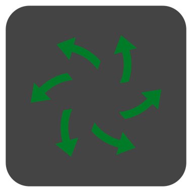 Santrifüj oklar düz kare vektör simgesi