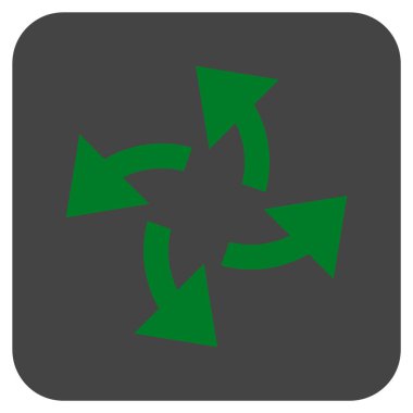 Santrifüj oklar düz kare vektör simgesi