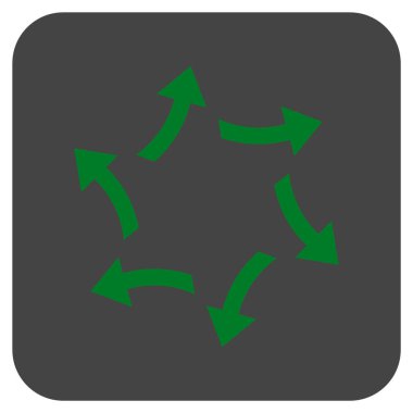 Santrifüj oklar düz kare vektör simgesi