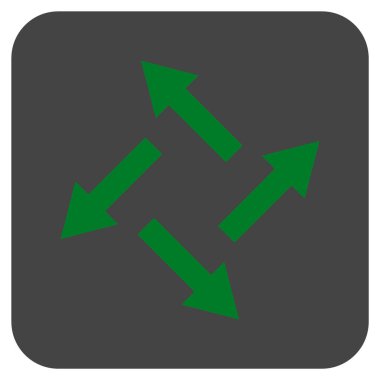 Santrifüj oklar düz kare vektör simgesi