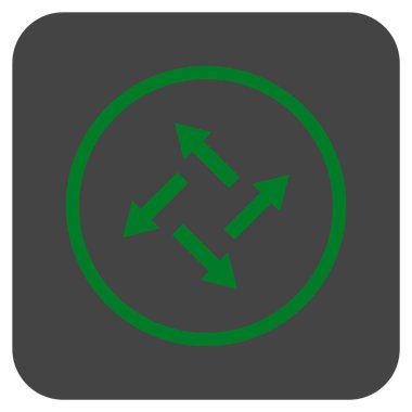 Santrifüj oklar düz kare vektör simgesi