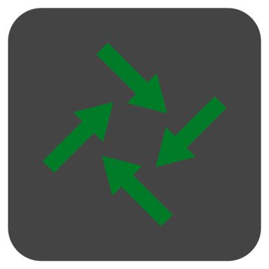 Merkezcil oklar düz kare vektör simgesi