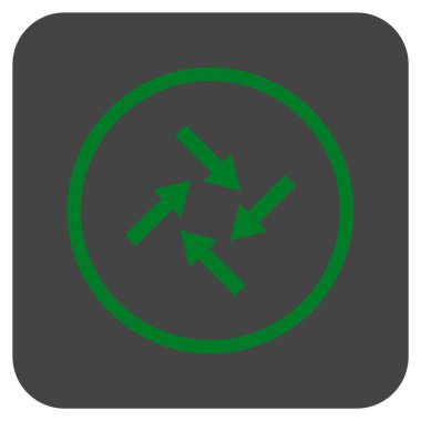 Merkezcil oklar düz kare vektör simgesi