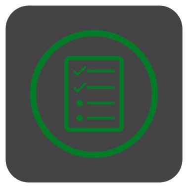 Vektör simgesi denetim listesi sayfa düz kare