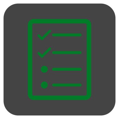 Vektör simgesi denetim listesi sayfa düz kare