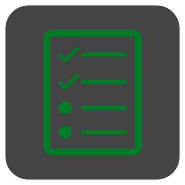 Vektör simgesi denetim listesi sayfa düz kare