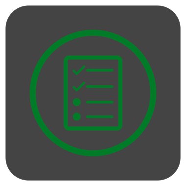 Vektör simgesi denetim listesi sayfa düz kare