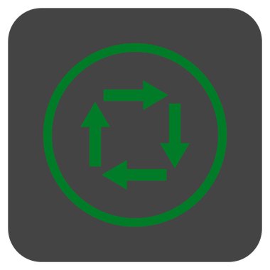 Dolaşım oklar düz kare vektör simgesi