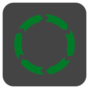 Dolaşım düz kare vektör simgesi