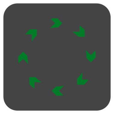 Dolaşım düz kare vektör simgesi