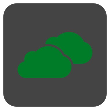 Bulutlar düz kare vektör simgesi