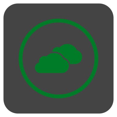 Bulutlar düz kare vektör simgesi