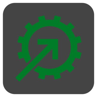 COG Tümleştirme düz kare vektör simgesi