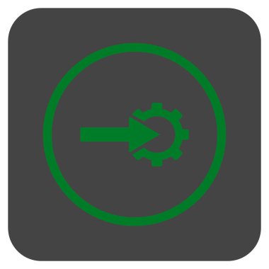 COG Tümleştirme düz kare vektör simgesi