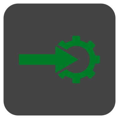 COG Tümleştirme düz kare vektör simgesi