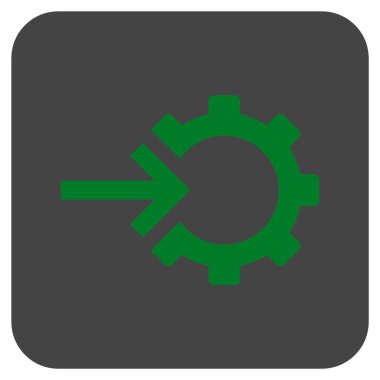 COG Tümleştirme düz kare vektör simgesi