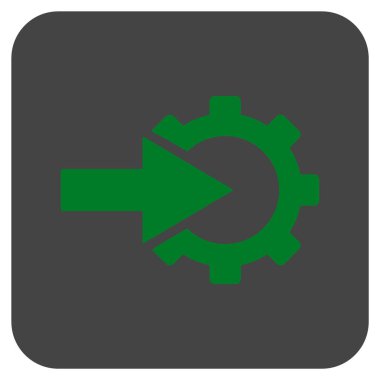 COG Tümleştirme düz kare vektör simgesi