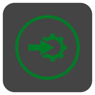 COG Tümleştirme düz kare vektör simgesi