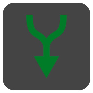 Düz kare vektör simgesi aşağı ok birleştirmek