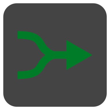 Birleştirme ok sağ düz vektör simgesi kare